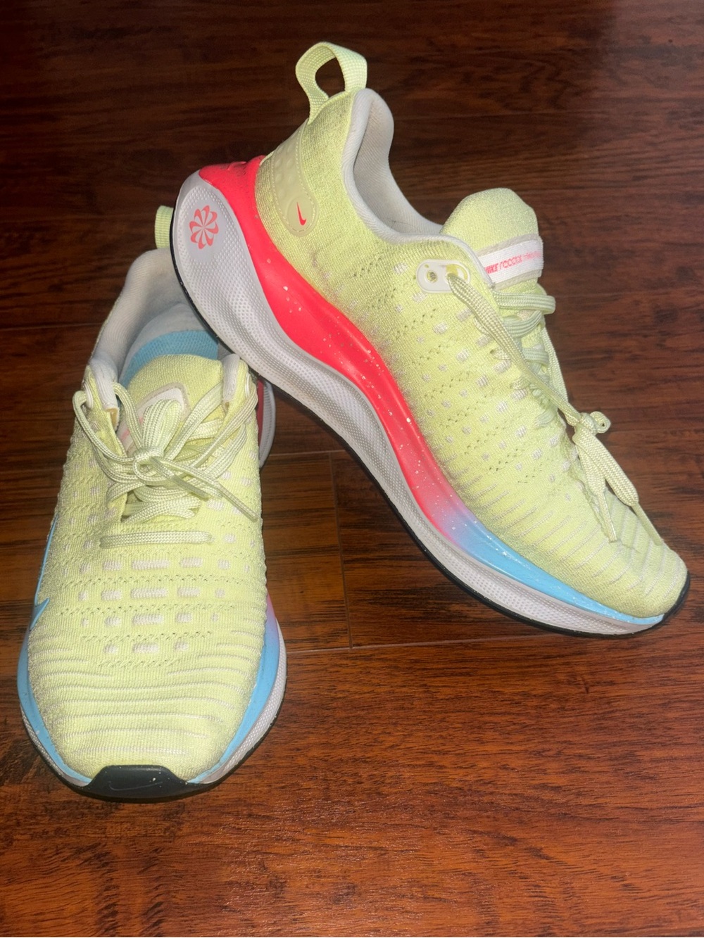 Nike ReactX Infinity Run 4 Sneaker Aquarius Blue Neon Yellow Pink Athletic Shoes